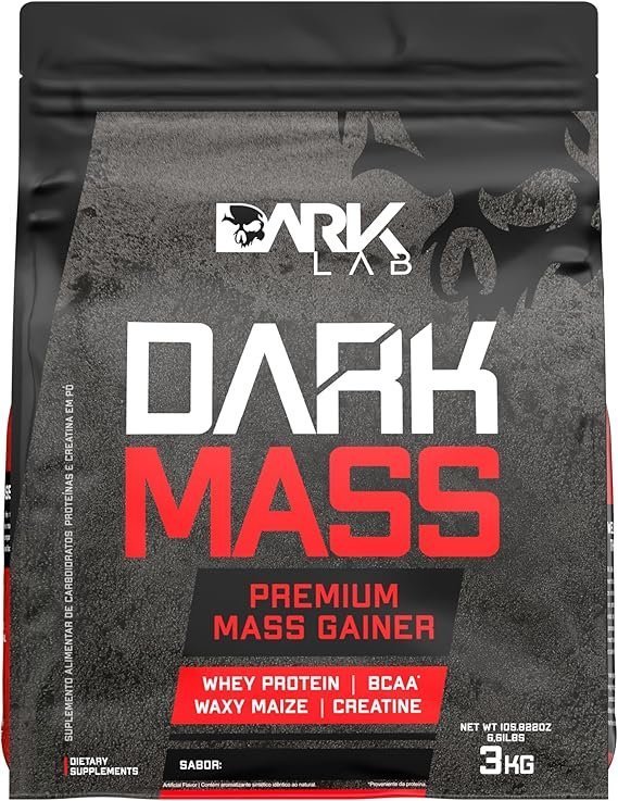 Hipercalorico-Dark-Mass-Dark-Lab-3kg-Baunilha-Ganho-de-Massa.jpg Hipercalórico Dark Mass Dark Lab, 3kg, Morango, Ganho de Massa - Imagem 1
